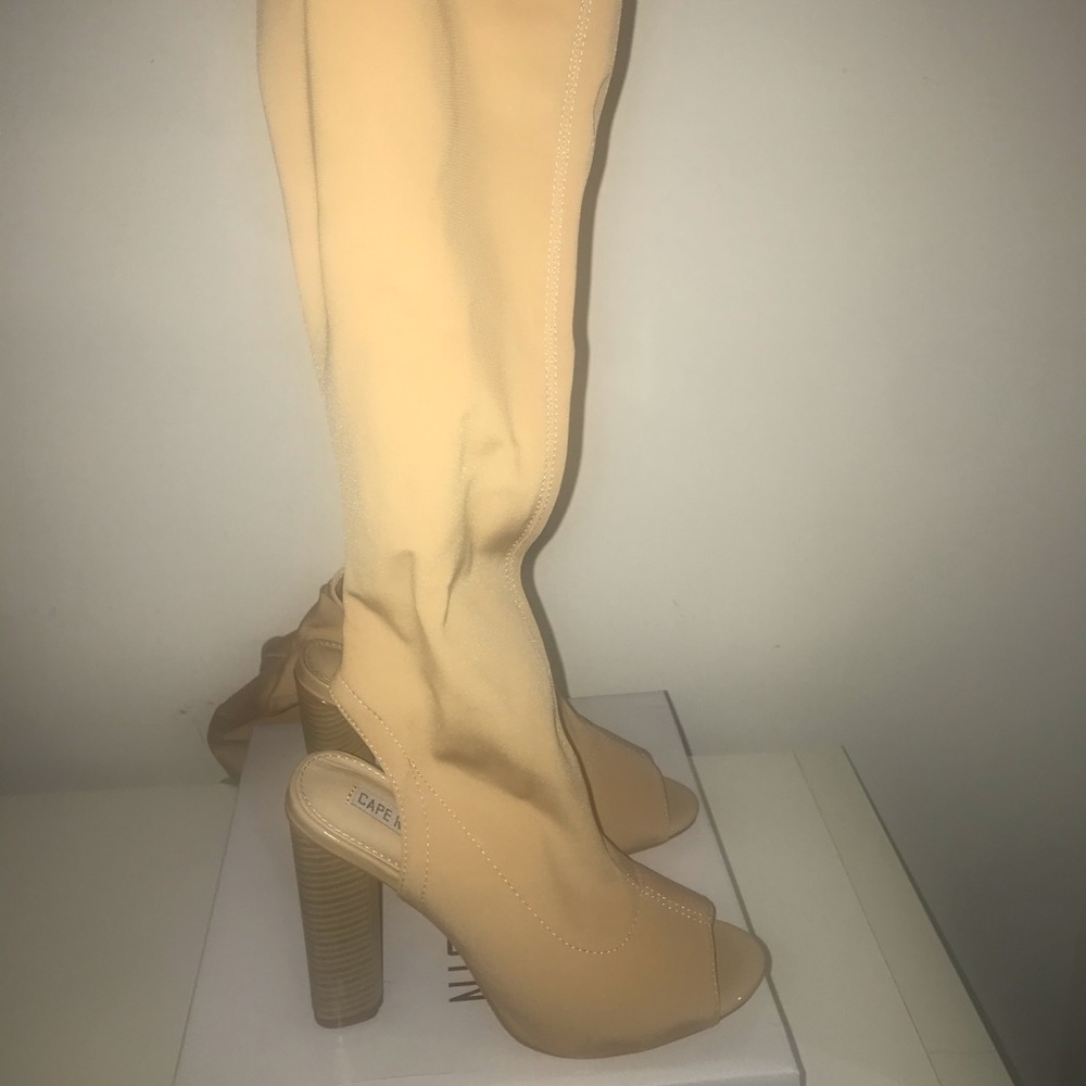Thigh High Open Toe Bootie